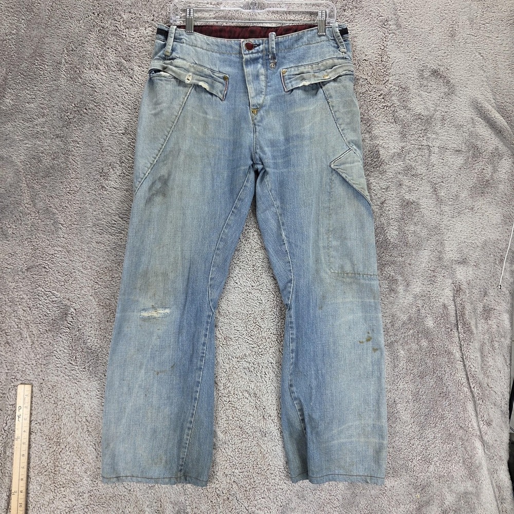 VTG Levis Engineered Jeans Mens Blue Twisted Flap Pockets Button Fly Fits 30x28